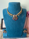 Non Idol Peacock Hasli Necklace with Earrings