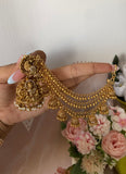 Antique Bridal Jhumkas with Three Line Mattals