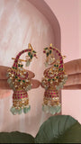 Non idol kemp Peacock Earcuff with Jhumkas