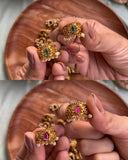 Flower Pearl AD Bugadi/Top Earrings in Two Colors (Price for Each)