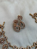 Simple AD Floral Necklace with Earrings