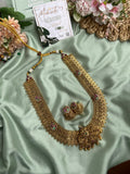 Detachable 3 in 1 Pendant with Lakshmi Long Haram & Earrings