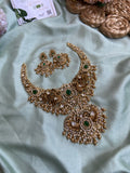 Classic Antique Peacock Necklace with Earrings