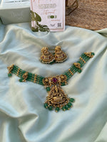 Green Beads Lakshmi choker in 3 variants (Price for Each )