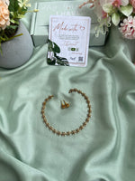Diamond Look alike Floral Necklace with Earrings