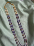 Three Line Mala with AD Flower Pendant in Two Colors (Price for each)