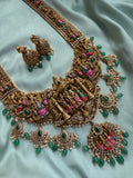 The “Ayodhya Ram-Parivar” Meenakari Long Haram with Jhumkas