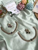 Simple AD Necklace with Earrings in Two Colors (Price for each)