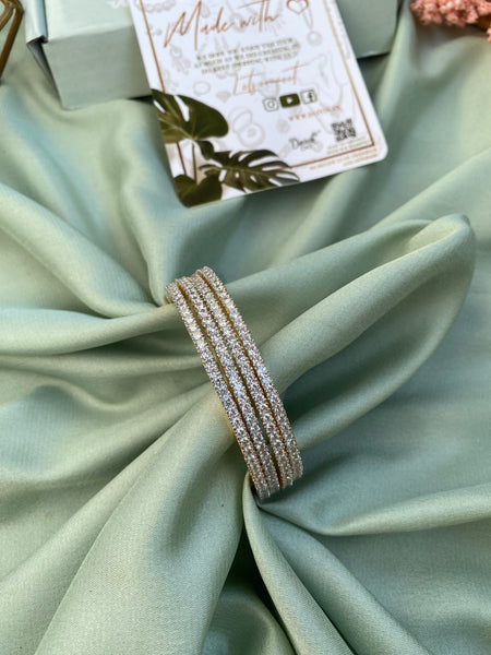 Diamond look Alike AD Stone set of 4 Bangles