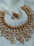 Rice Pearl Guttapusalu Necklace with Earrings