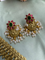 Pure Kemp Brass Coin Long Haram with Jhumkas
