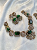 Victorian AD Peacock Necklace with Earrings in 2 Colors