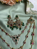 AD Three Line Pipe Necklace with Earrings in Two Styles (Price for Each)
