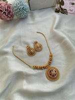 Flower pendant Ghungroo Chain with Earrings