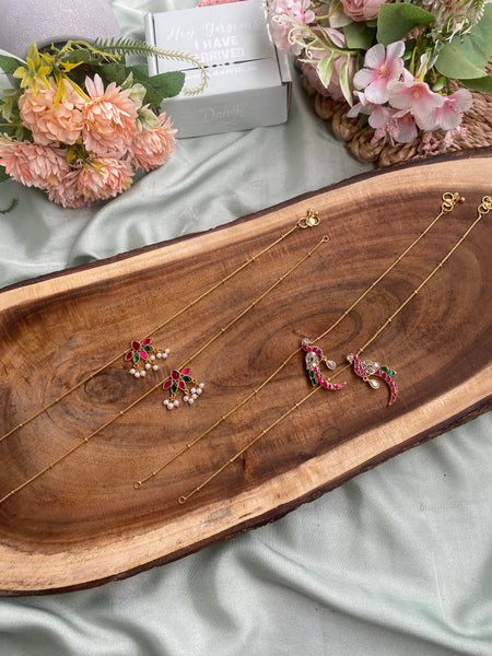 Traditional Ruby Green Anklets (Price for a Pair)