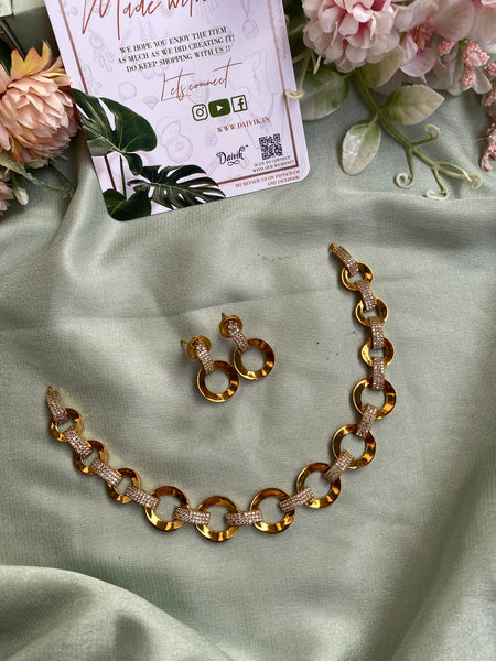 Gold Look alike Circle Necklace Set ( Price for Each )
