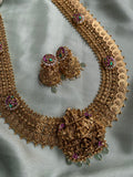 Detachable 3 in 1 Pendant with Lakshmi Long Haram & Earrings