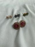 AD changeable Floral studs in 4 colours
