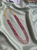 Three Line Mala with AD Flower Pendant in Two Colors (Price for each)