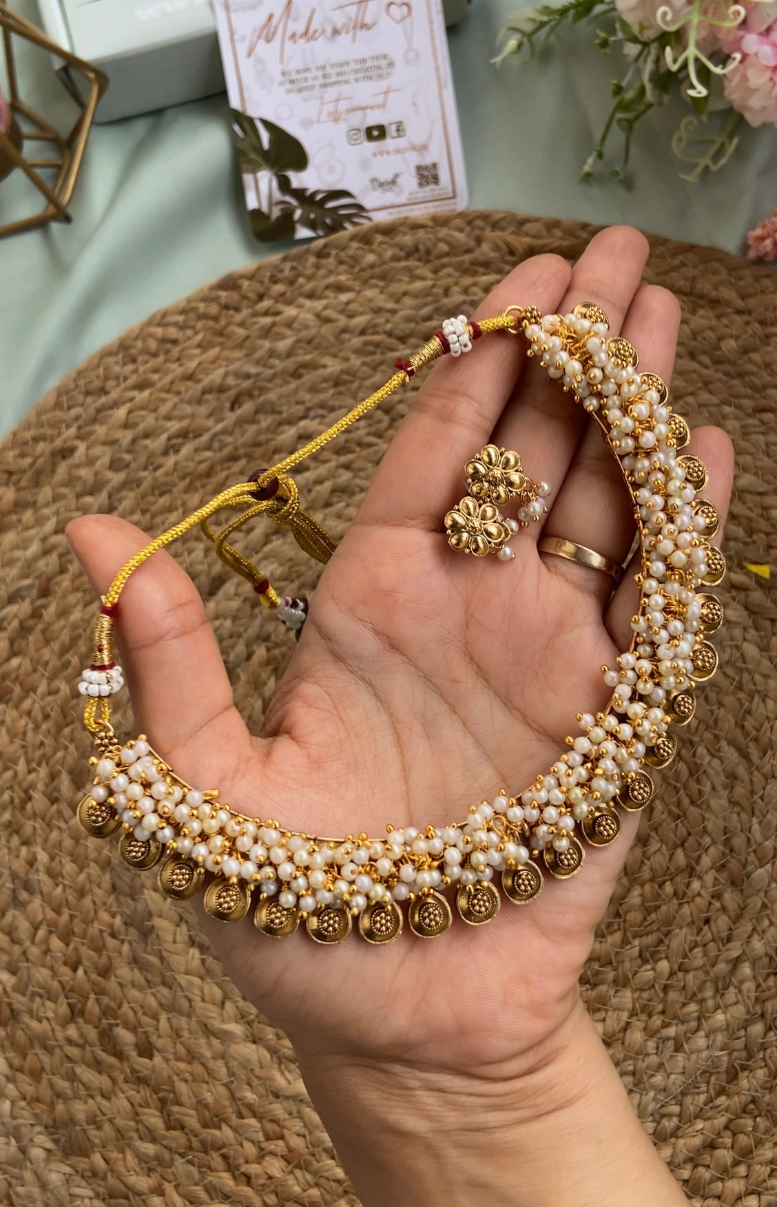 tanakadaisuke タナカダイスケ パールリボンネックレス タナカダイスケ| pearl ribbon chain necklace – tanakadaisuke