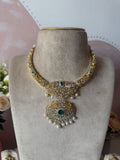 Diamond look alike Classic Heritage AD Necklace with Earrings in 2 Colors