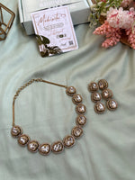 Premium Uncut Mossanite Necklace with Earrings