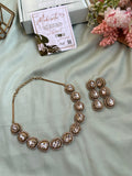 Premium Uncut Mossanite Necklace with Earrings