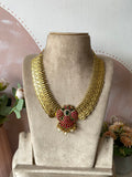 Premium Brass Lakshmi Kasumala with Peacock Pendant
