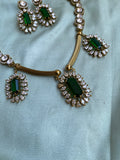 Moissanite Hasli Pendant Necklace with Earrings in 5 Colors