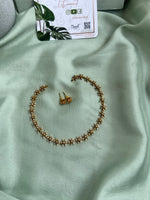 Diamond Look alike Floral Necklace with Earrings