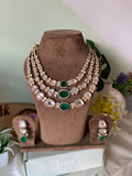 Small version of Layered Victorian Mossanite Necklace with Earrings