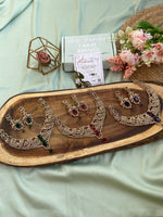 Designer Peacock AD Necklace with Earrings in 3 Colors (Price for Each)