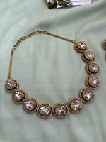 Premium Uncut Mossanite Necklace with Earrings