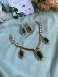 Moissanite Hasli Pendant Necklace with Earrings in 5 Colors