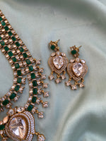 Premium Moissanite Two Layer Haram with Earrings