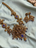 Antique Non Idol Purple Long Necklace with Earrings