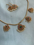 Floral Kemp Simple Neckalce with Earrings