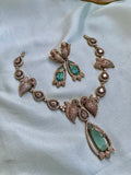 Simple Pendant Victorian Necklace with Earrings in Colors