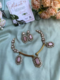 Moissanite Hasli Pendant Necklace with Earrings in 5 Colors