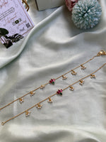 Jadau kemp Lotus Pearl Chain Anklets