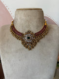 AD Hasli Ruby Green Necklace with Balis