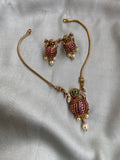 Simple Peacock Necklace with Earrings