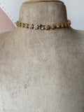 Simple AD Flower Choker with Earrings in 5 Colors (Price for Each)