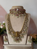 Guttapusalu Balaji Long Haram and Choker with Earrings