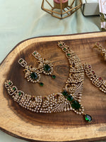 Designer Peacock AD Necklace with Earrings in 3 Colors (Price for Each)