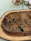 Designer Peacock AD Necklace with Earrings in 3 Colors (Price for Each)