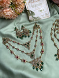 AD Three Line Pipe Necklace with Earrings in Two Styles (Price for Each)