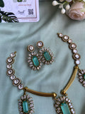 Moissanite Hasli Pendant Necklace with Earrings in 5 Colors