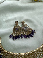 AD Purple Choker with Earrings