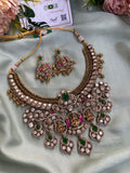 Mahalakshmi Moissanite Necklace with Earrings